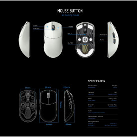 Безжична мишка Lamzu MAYA X 8K - Wireless Gaming Mouse - Light Pink