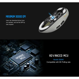 Безжична мишка Lamzu MAYA X 8K - Wireless Gaming Mouse - Light Pink