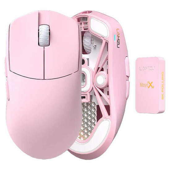Безжична мишка Lamzu MAYA X 8K - Wireless Gaming Mouse - Light Pink