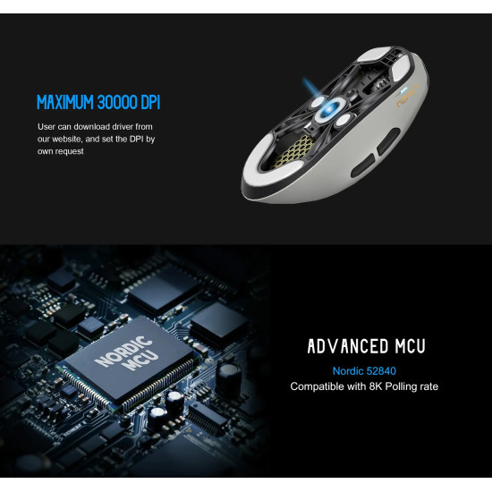 Безжична мишка Lamzu MAYA X 8K - Wireless Gaming Mouse - Purple Shadow