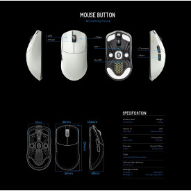 Безжична мишка Lamzu MAYA X 8K - Wireless Gaming Mouse - Purple Shadow
