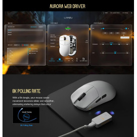 Безжична мишка Lamzu MAYA X 8K - Wireless Gaming Mouse - Purple Shadow