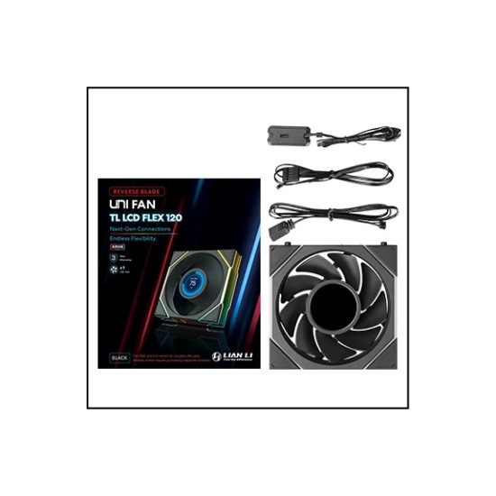 Вентилатор Lian Li Fan 120mm - UNI FAN TL LCD FLEX - Black, Reverse