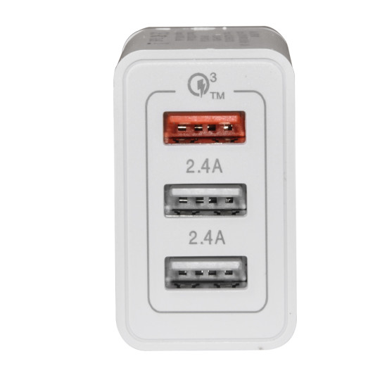 Зарядно Makki Fast Charger - QC3.0+2xUSB 30W White - MAKKI-QC30W3