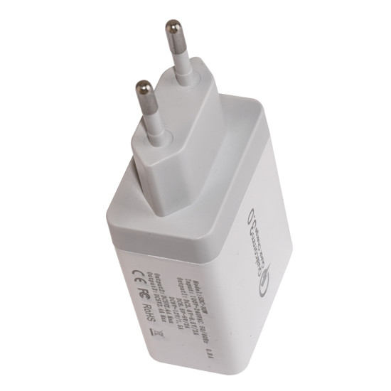 Зарядно Makki Fast Charger - QC3.0+2xUSB 30W White - MAKKI-QC30W3