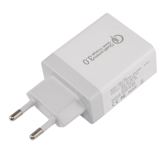 Зарядно Makki Fast Charger - QC3.0+2xUSB 30W White - MAKKI-QC30W3