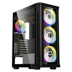 Кутия за компютър Makki Case E-ATX M09 aRGB Black - Remote/4 Fans