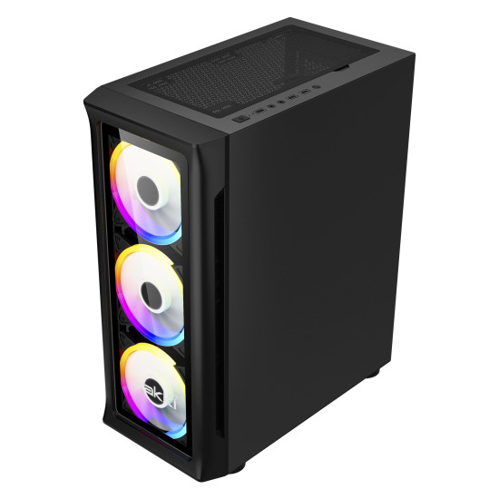 Кутия за компютър Makki Case E-ATX M09 aRGB Black - Remote/4 Fans