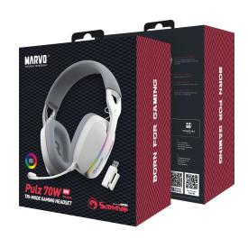 Безжични слушалки Marvo Gaming Headphones Pulz 70S White - 7.1 RGB - MARVO-HG9086-WH
