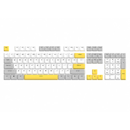 Капачки за клавиатура Marvo Custom Keycap Set PBT, 104 keys, White, Yellow, Gray - MARVO-KP-04-YL