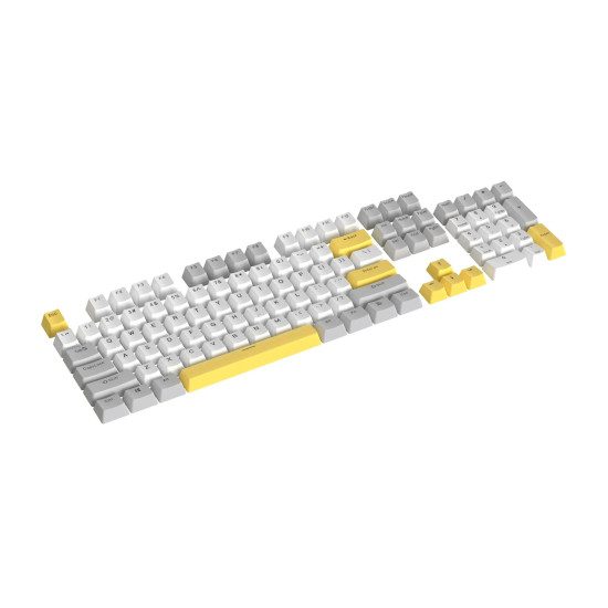 Капачки за клавиатура Marvo Custom Keycap Set PBT, 104 keys, White, Yellow, Gray - MARVO-KP-04-YL