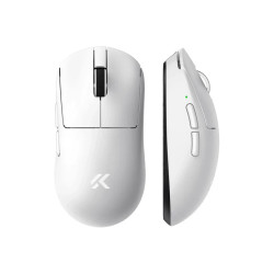 Безжична мишка MCHOSE A7 V2 Ultra White - Wireless Gaming Mouse - Dual 8K, Omron Mechanical