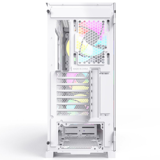 Кутия за компютър Montech AIR 1000 PREMIUM, Mid-tower Case, TG, 2 Front Panels, 4x120mm ARGB Fans, White