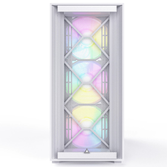 Кутия за компютър Montech AIR 1000 PREMIUM, Mid-tower Case, TG, 2 Front Panels, 4x120mm ARGB Fans, White