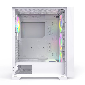 Кутия за компютър Montech AIR 1000 PREMIUM, Mid-tower Case, TG, 2 Front Panels, 4x120mm ARGB Fans, White