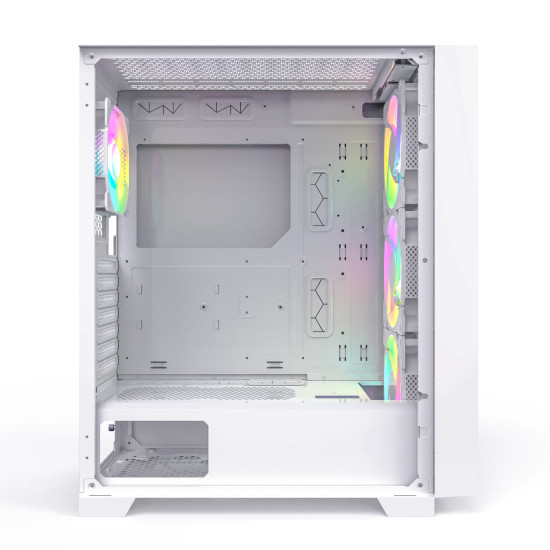 Кутия за компютър Montech AIR 1000 PREMIUM, Mid-tower Case, TG, 2 Front Panels, 4x120mm ARGB Fans, White