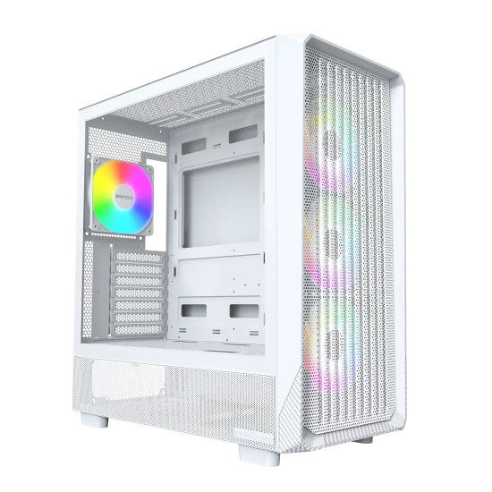 Кутия за компютър Montech Case mATX - X5 (W) - 4 A-RGB fans, USB-C