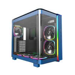 Кутия за компютър Montech KING 95 Pro, Dual Chamber Mid-tower Case, 6 ARGB Fans, 2 Front Panels, Prussian Blue