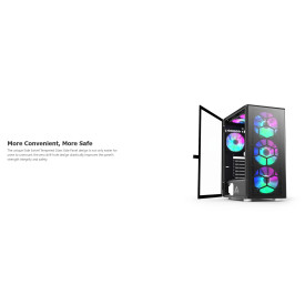 Кутия за компютър Montech X3 GLASS, Mid-tower Case, TG, 6 fixed RGB Fans, Black