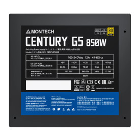 Захранване Montech CENTURY G5 850, PSU ATX3.0, Gold, Full Modular