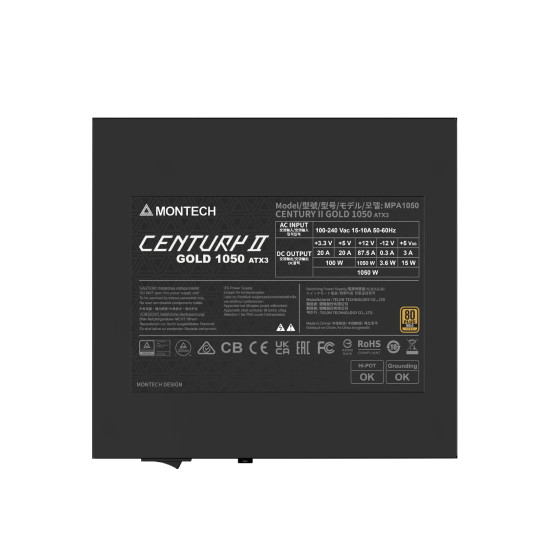 Захранване Montech PSU ATX 3.1 1050W Gold - CENTURY II, 1050W