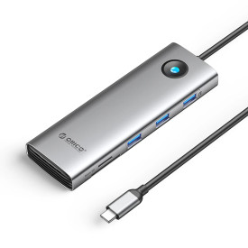 Докинг станция Orico Docking Station Type-C - PW11-9P-GY-EP - HDMI x 1, VGA x 1, USB3.0 x 3, USB-C PD100W x 1, LAN x 1 (1Gbps), SD/TF