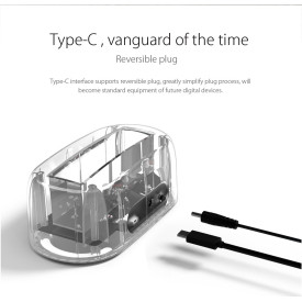 Докинг станция Orico Storage - HDD/SSD Dock - 2.5 and 3.5 inch Type-C, transparent - 6139C3-EU-CR