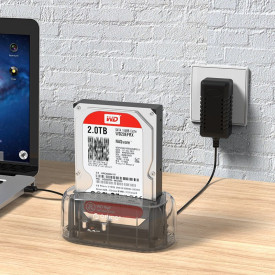 Докинг станция Orico Storage - HDD/SSD Dock - 2.5 and 3.5 inch Type-C, transparent - 6139C3-EU-CR