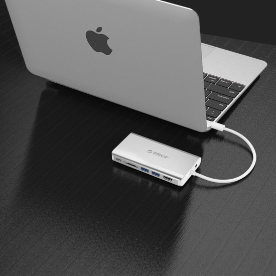 Докинг станция Orico Type-C Docking Station Power Distribution - HDMI, USB3.0 x 2, LAN, SD, VGA, Audio - XC-304-SV