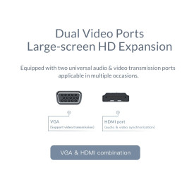 Докинг станция Orico Type-C Docking Station Power Distribution - HDMI, USB3.0 x 2, LAN, SD, VGA, Audio - XC-304-SV