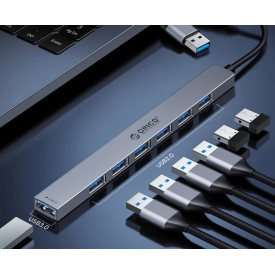 USB хъб Orico HUB USB-C/USB-A 7 port - USB3.0 x 1, USB2.0 x 6 - YSA2-U3-GY