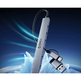 USB хъб Orico HUB USB-C/USB-A 7 port - USB3.0 x 1, USB2.0 x 6 - YSA2-U3-GY