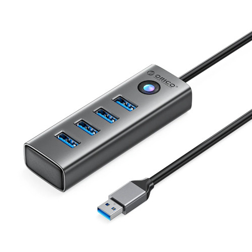 USB хъб Orico хъб HUB USB3.0 4 port, Aluminium, Grey - PDD4U-U3-015-GY