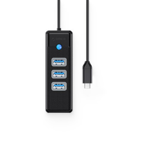 USB хъб Orico HUB USB3.1 3 port + LAN 1000M - PW3UR-C3-015-BK