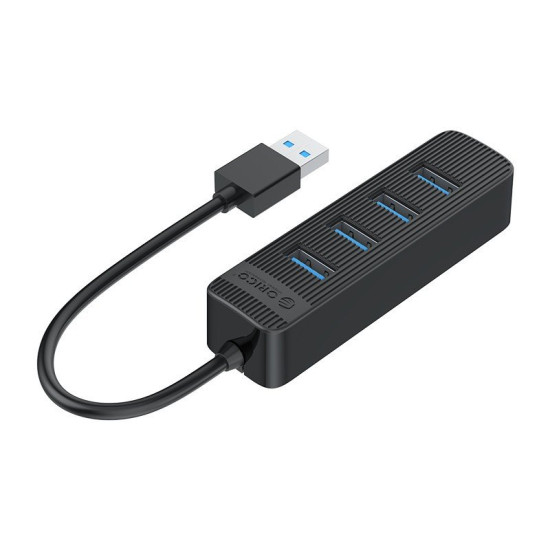 USB хъб Orico USB3.0 HUB 4 port - Type C input, 0.15m cable, aux Type-C power input - TWU3-4A-BK
