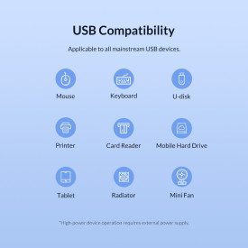 USB хъб Orico USB3.0 HUB 4 port - Type C input, 0.15m cable, aux Type-C power input - TWU3-4A-BK