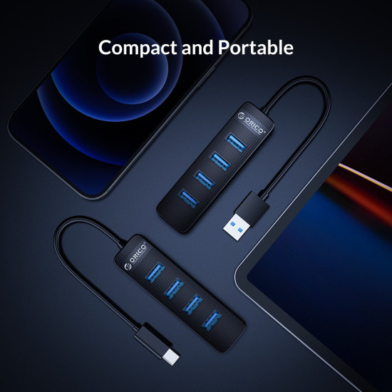 USB хъб Orico USB3.0 HUB 4 port - Type C input, aux Type-C power input - TWC3-4A