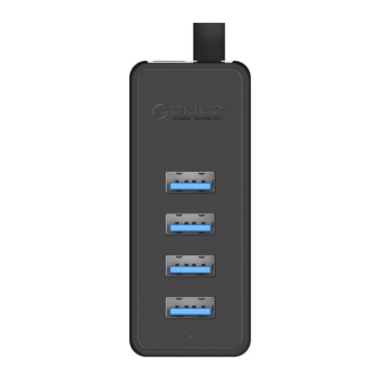 USB хъб Orico USB3.0 HUB 4 port - USB/Micro USB input, 1m cable - W5P-U3-100-BK-PRO