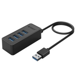 USB хъб Orico USB3.0 HUB 4 port - USB/Micro USB input, 1m cable - W5P-U3-100-BK-PRO