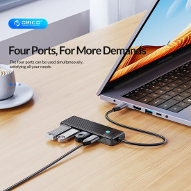 USB хъб Orico USB3.1 HUB Type-C - 2 x USB3.0, 2 x USB-C - PAPW2AC-C3-05-BK-EP