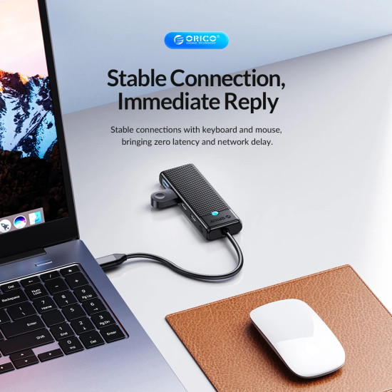 USB хъб Orico USB3.1 HUB Type-C - 2 x USB3.0, 2 x USB-C - PAPW2AC-C3-05-BK-EP