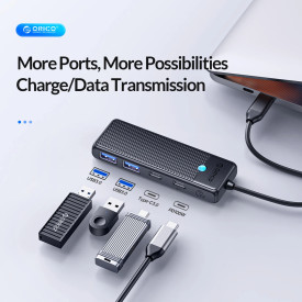 USB хъб Orico USB3.1 HUB Type-C - 2 x USB3.0, 2 x USB-C - PAPW2AC-C3-05-BK-EP
