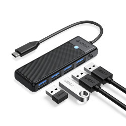 USB хъб Orico USB3.1 HUB Type-C - 4 x USB3.0 - PAPW4A-C3-015-BK