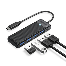 USB хъб Orico USB3.1 HUB Type-C - 4 x USB3.0 - PAPW4A-C3-015-BK