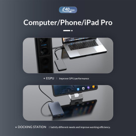 USB кабел Orico USB4.0 40Gbps M/M 0.3m Black PD100W - U4C03-BK