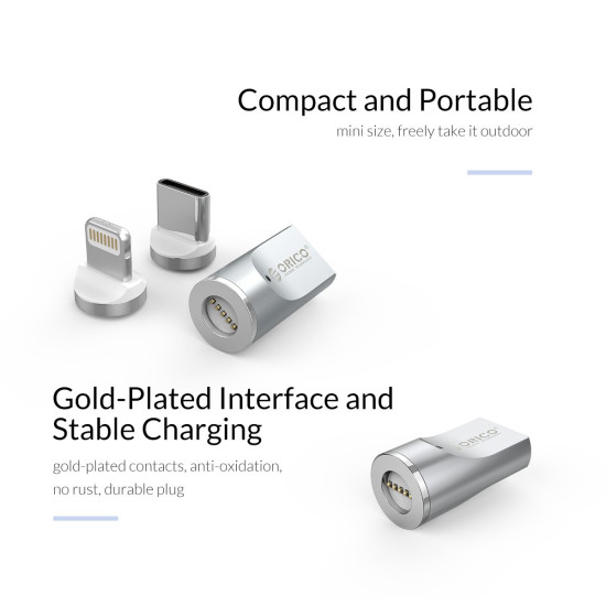 Преходник Orico Adapter - Magnetic Micro B to Lightning - ML01-SV