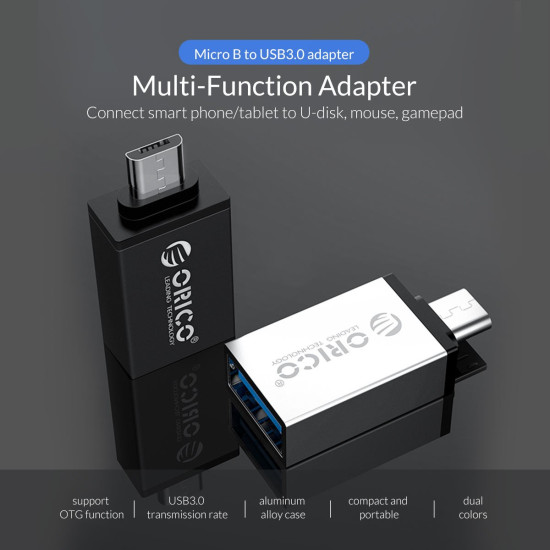 Преходник Orico Adapter OTG - USB Micro B to USB3.0 AF - CBT-UM01-BK