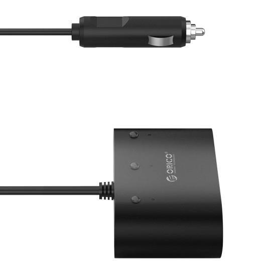 Разклонител за запалка за кола Orico Car Cigarette Lighter 3 Ports + 2xUSB, 12-24V - MP-2U3S