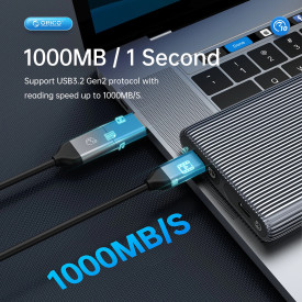 Външна кутия за диск Orico Storage - Case - M.2 NVMe Dual-Bay - USB-C 10Gbps, Aluminium - AM2C3-2N-GY