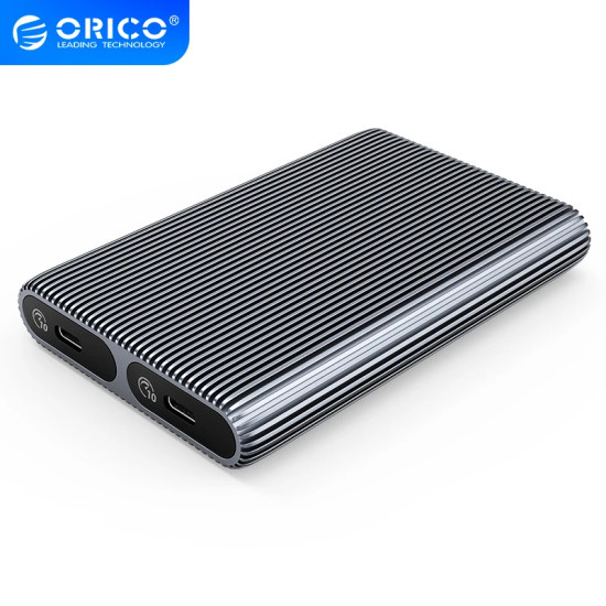 Външна кутия за диск Orico Storage - Case - M.2 NVMe Dual-Bay - USB-C 10Gbps, Aluminium - AM2C3-2N-GY